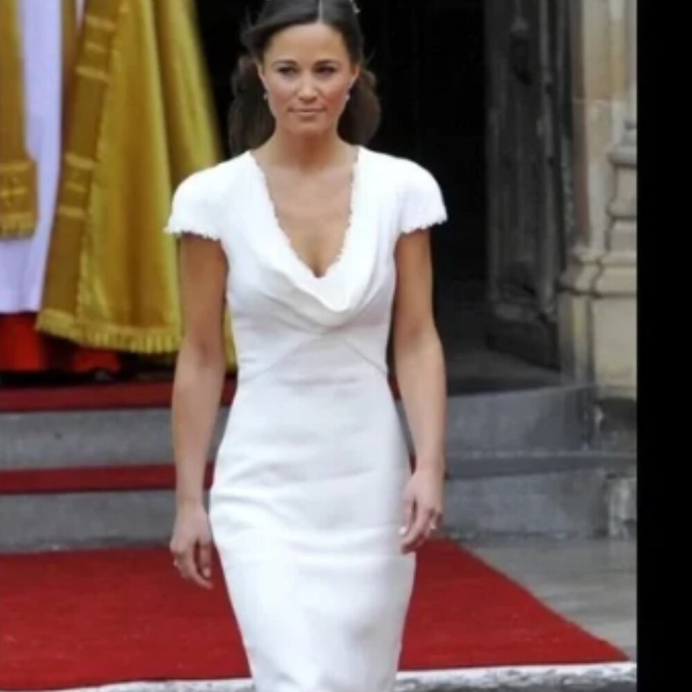 Hot pink Version of Alexander McQueen Cowl Neck Pippa Middleton's Stunning Dress